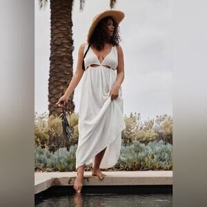 Anthropologie White Maxi Dress